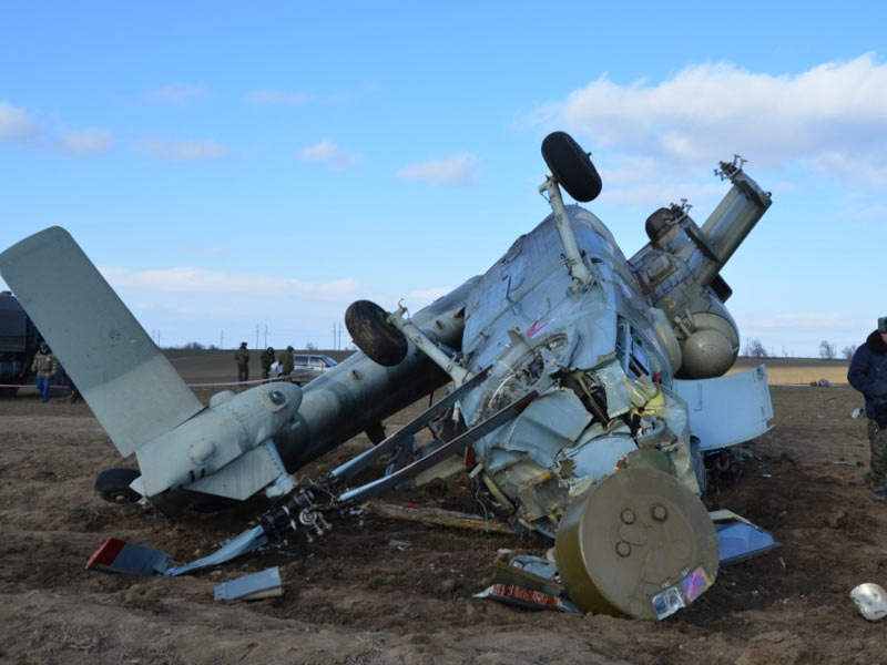 Ми-28Н борт №05 после катастрофы, 15.02.2011 г. (фото опубликованы Денисом Мокрушиным, http://twower.livejournal.com)